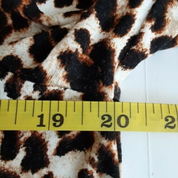 New Directions Size L Women's Leopard Print Button Up Long Ruched Sleeve - Picture 6 of 7